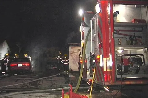 Burnt out car with FD Video stock 822404