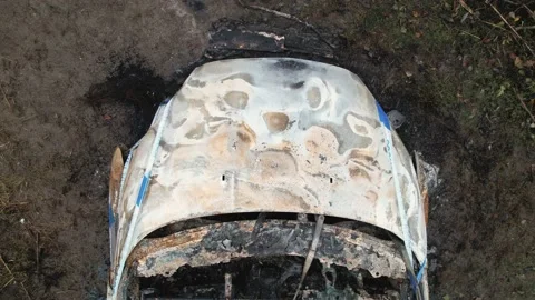 Burnt Out Car Stock Footage 171867982