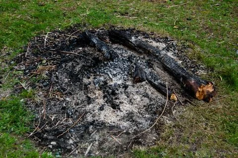 Burnt out fire Stock Photos
