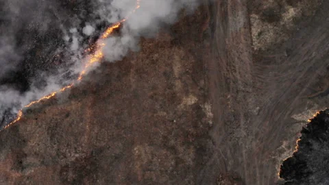 Burnt piece of the road. Stock Footage 106388469