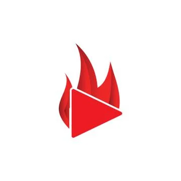 Burnt play button template vector Stock Illustration