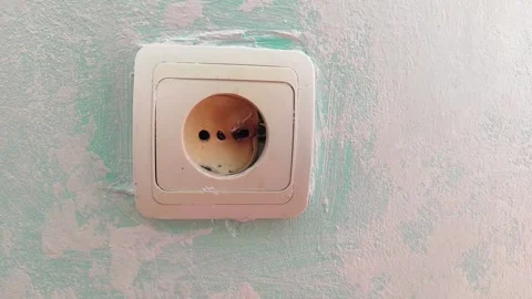 Burnt power socket Video stock 291875731