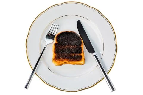 Burnt toast bread slices Stock Photos