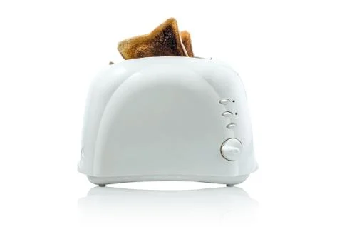Burnt toast  in toaster (with path) Stock Photos