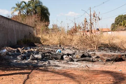 Burnt Trash and Debris Foto stock