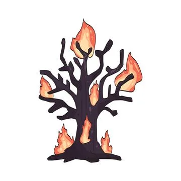 Burnt tree illustration Stock Illustration