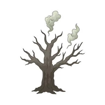 Burnt tree illustration 스톡 일러스트
