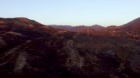 Burnt valley devastated by California wildfire. Sand Fire July, 2016 Stock Footage 137144230