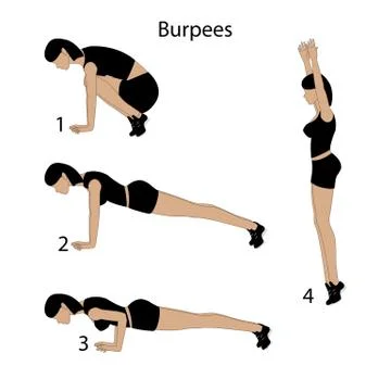 Burpees exercise illustration Stock Illustration