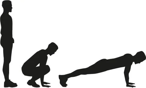Burpees row Stock Illustration
