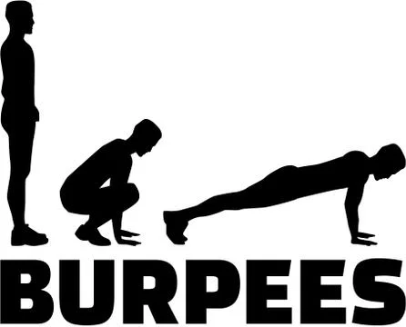 Burpees sequence with word Stock Illustration