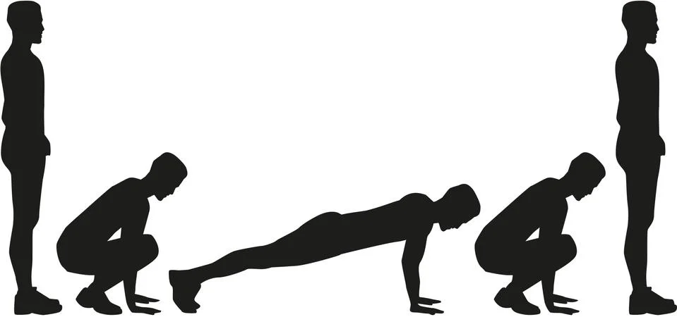 Burpees silhouette Stock Illustration