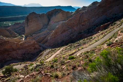 Burr Trail Switchbacks Capitol Reef National Park Utah Stock Photos
