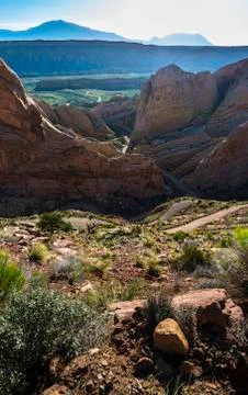 Burr Trail Switchbacks Capitol Reef National Park Utah Stock Photos