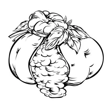 Burrata cheese hand drawn. vector illustration Stock Illustration