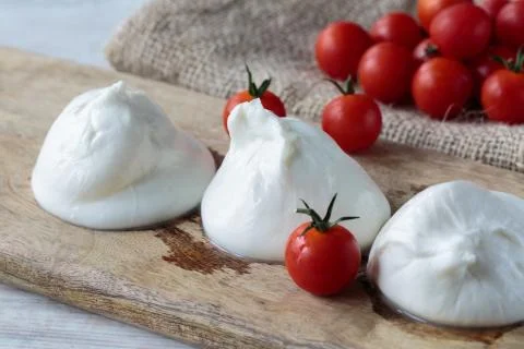 Burrata cheese Stock Photos