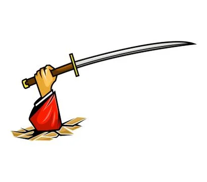 Burried Samurai Stock Illustration