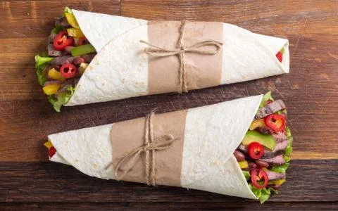 Burrito with beef Stock Photos