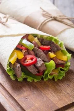 Burrito with beef Stock Photos