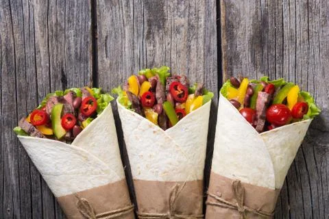 Burrito with beef Stock Photos