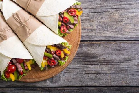 Burrito with beef Stock Photos