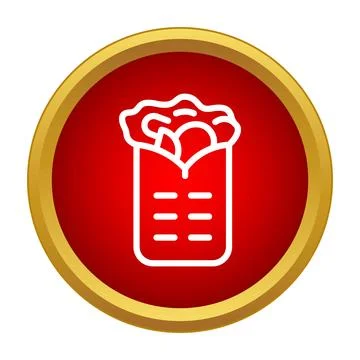 Burrito icon representing mexican fast food takeaway Stock Illustration