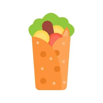 Burrito icon vector image. Stock Illustration