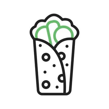 Burrito icon vector image. Illustrazione stock