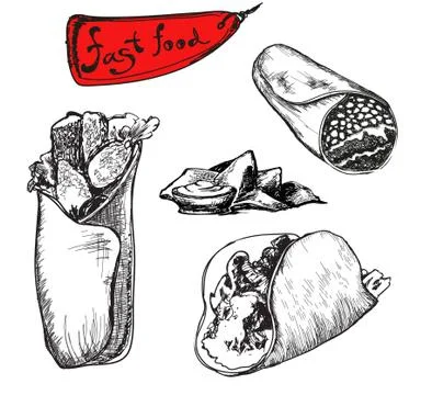 Burrito Illustrazione stock