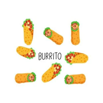 Burrito set Stock Illustration