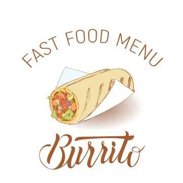 Burritos in the style of a sketch Stock Illustration