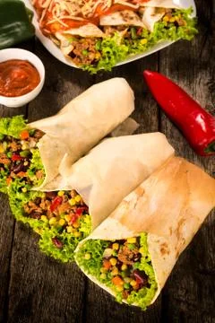 Burritos wraps Stock Photos