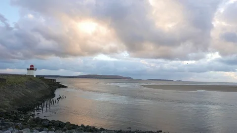 Burry Port light house Video stock 81879876