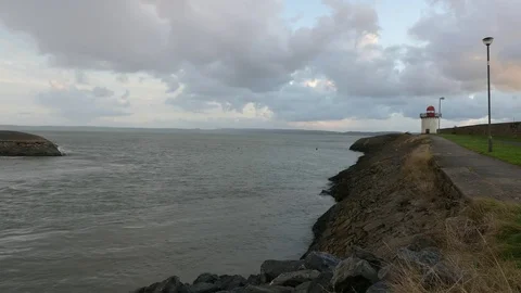 Burry Port light house Video stock 81880324