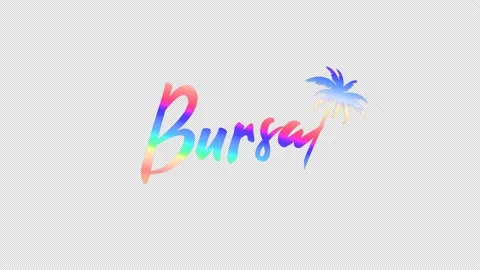 Bursa. Animated text, palm tree. 4K, Transparent Alpha channel. Stock Footage 157649552