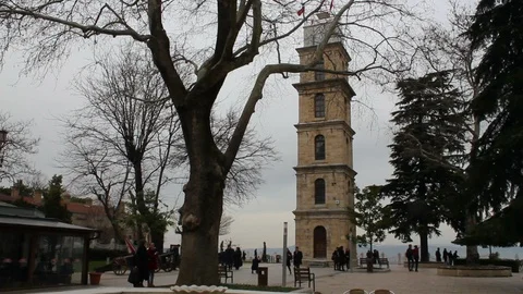 Bursa Clock Tower. Popular touristic travel destination of Bursa Stock Footage 102127038