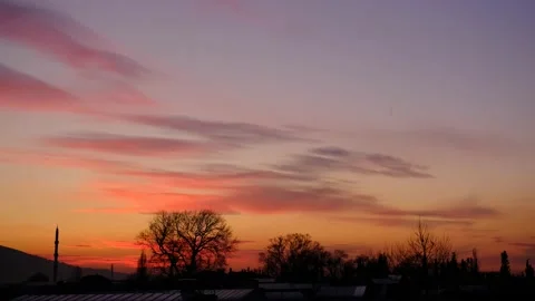 Bursa during sunset with magnificent clouds Stock Footage 154178972