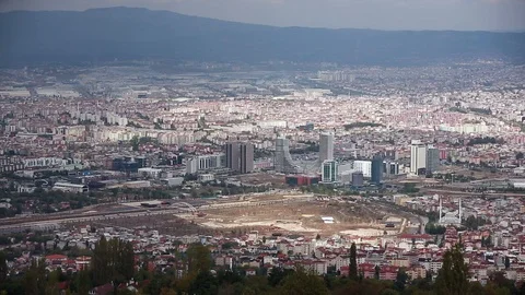 Bursa general view, Turkey, Pan left Stock Footage 119907503