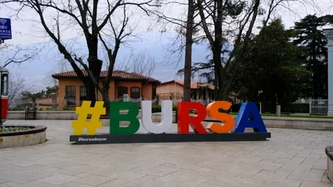 Bursa tophane square during overcast and cloudy day Video stock 153120056