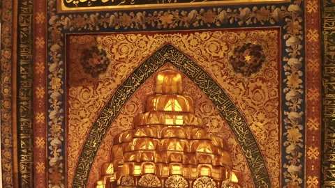 Bursa Ulu Cami interior prayer hall - Spiritual Space and Prayer Room Video stock 339950684