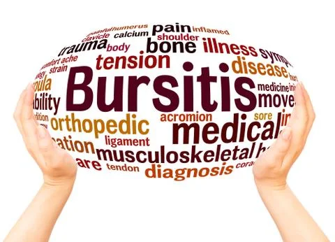 Bursitis word cloud hand sphere concept Stock Illustration