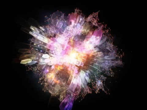Burst of Abstract Elements Stock Illustration