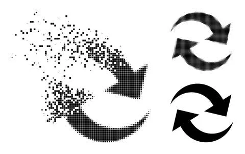 Burst and Halftone Dot Refresh Arrows Icon Illustrazione stock