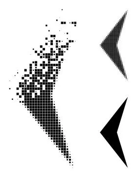 Burst and Halftone Pixel Arrowhead Left Icon Illustrazione stock