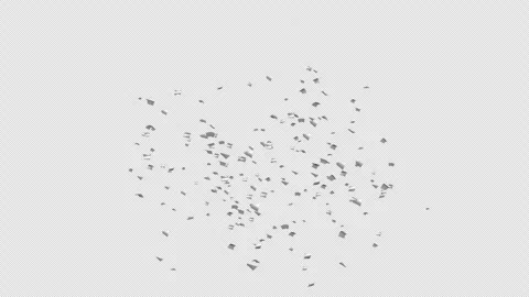 Burst of confetti. Silver festive confetti explosions on Alpha channel. 스톡 동영상 278842418