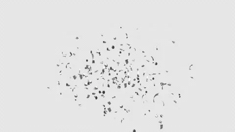 Burst of confetti. Silver festive confetti explosions on Alpha channel. Stock Footage 278842433