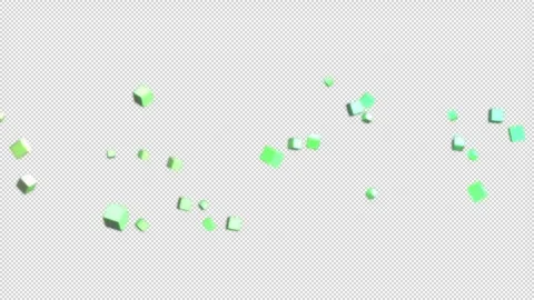 Burst cube Particles. 1080p - 30 fps - Alpha Channel (9) Stock Footage 256191373
