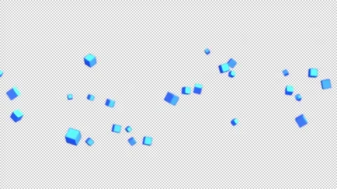 Burst cube Particles. 1080p - 30 fps - Alpha Channel (3) Stock Footage 256191386