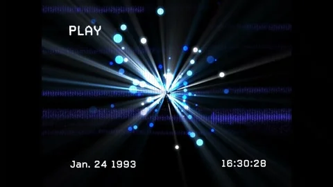 Burst emitting 16:30:22, pulsing, rays, dots radiating, glitches, timecode Video stock 328306967