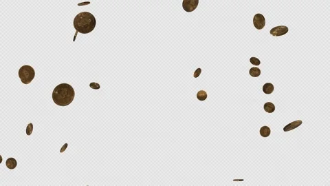 Burst exploding Bitcoin crypto currency in the middle Stock Footage 255210102